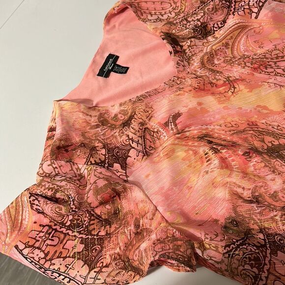 R & M Richards Pink and Brown Paisley Blouse - Picture 5 of 13